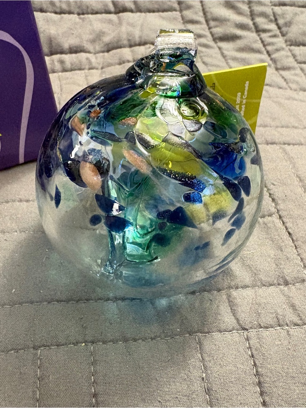 Kitras Art Glass Suncatcher Tree Of Kindness Orb Sphere Ornament Witch Ball 3”